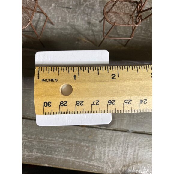 Dollhouse Miniature White Table 2 Chairs Potted Lucky Bamboo Plant Metal Chairs - Picture 11 of 14